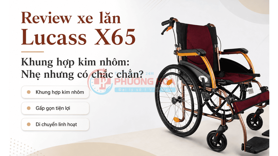 Review xe lăn Lucass X65 khung hợp kim nhôm: Nhẹ nhưng có chắc chắn?